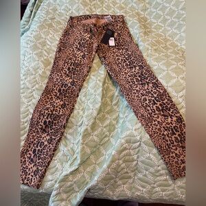 Leopard Print Skinny Pants - Brown & Black from Guess